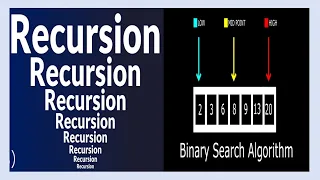 Recursion and Binary search algorithm of data structures explained with simple example python code