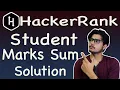 Students marks sum hackerrank solution in C Hackerrank student marks sum solution in hindi