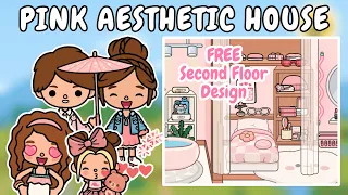 FREE Pink Aesthetic House Second Floor Design 🩷 Toca Boca House Ideas 🤩 TOCA GIRLZ