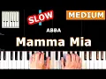 Download Lagu ✅ ABBA - Mamma Mia - SLOW MEDIUM Piano Tutorial