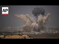 Download Lagu Multiple explosions send huge plumes of smoke into the sky over Gaza