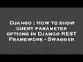 Django How to show query parameter options in Django REST Framework - Swagger