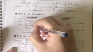Geo Unit 2 Notes 6 Algebraic Proofs