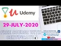 Udemy Certification Course Free Python Ethical-hacking Microsoft-excel java 29-July-2020