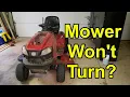 Riding mower steering problems - won t turn left or right How to fix