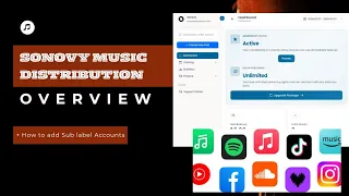 Overview of Dashboard for Sonovy music Distribution account + how to add Sub label account