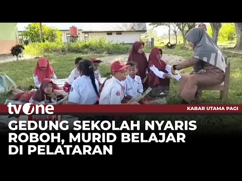 Gedung Nyaris Roboh, Siswa Terpaksa Belajar di Pelataran Sekolah