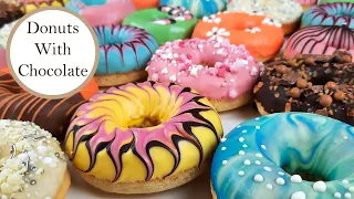simple colorful donuts decorations soft and fluffy baked doughnuts