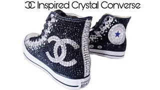 How I BEDAZZLED CC Chanel Inspired Crystal Converse