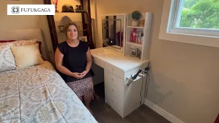 Vanity Desk With Lighted Mirror Bracket Outlet review FUFU GAGA