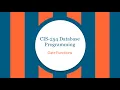 CIS-254 Date Functions