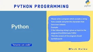 Print even numbers from string Python for beginners Techmaima