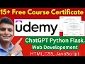 Udemy Free Certificate Course ChatGPT Web Development Full Stack Python Flask Java C