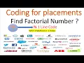 Factorial Program In Python In one Line Code Coding For placement