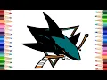 How to draw San Jose Sharks logo - step by step