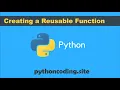 Tutorial 030 Python Programming Creating a Reusable Function