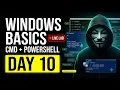 Ethical Hacking Day 10 Windows Basics CMD PowerShell Registry Persistence Live Lab