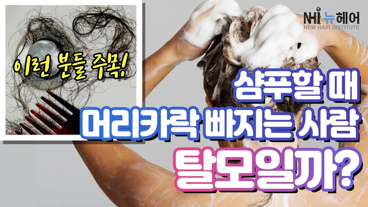 샴푸할 때 머리카락 빠지는 게 정상인가요? - 뉴헤어 I 모발이식 I 탈모QnA I