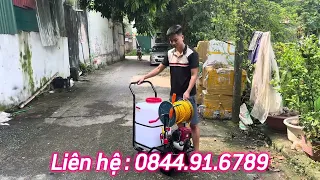 Chạy tét, báo giá máy phun xịt thuốc trừ sâu xe đẩy bình thuốc 60L siêu tiện lợi