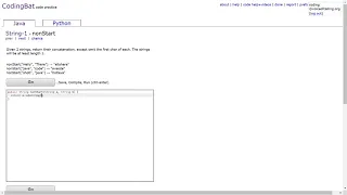String-1 nonStart Java Tutorial Codingbat com