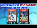 1990 Donruss Most Expensive eBay Sales Baseball Cards June 2026