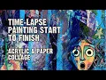 Download Lagu Watch This Abstract Blue Painting Come to Life | Acrylic \u0026 Paper Collage