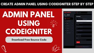 Admin Panel Tutorial in CodeIgniter 3 Step by Step in Hindi Download Admin Panel Free Source Code
