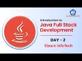 Java Full Stack Course Day 2 Core Java Basics Introduction for Beginners Elearn Infotech