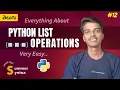 Python Series Part-13 List Operations List Functions Methods Python for Beginners