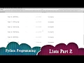 Python Programming - Lists Part 2