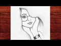 Easy Girl with Glasses Drawing Simple Step by Step Face Sketch Tutorial for Beginners
