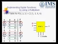 Boolean function implementation using multiplexer