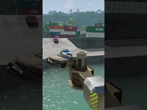 ULTRA FAST Cars vs Giant Pit Bollards Crash😰 - BeamNG.drive