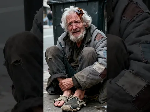 Brave Puppy Saves Food for Homeless Elderly  Heartwarming Rescue! ❤️ #Shorts #PuppyRescue #Don’tWast