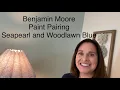Benjamin Moore Paint Color Pairing Seapearl and Woodlawn Blue