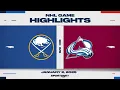 NHL Highlights Sabres vs Avalanche - January 3 2025