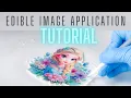 How to Apply Edible Images to Buttercream Cakes No Edible Glue Needed Cake Decorating Tutorial