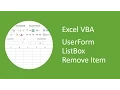 Excel VBA UserForm Listbox Remove Item