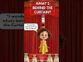 What s behind the curtain A little girl opens it to discover a pug-themed birt ay gift