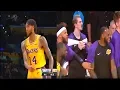 Brandon Ingram deflects inbound pass 3 straight times and then steals ball Lakers bench goes crazy