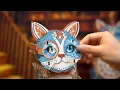 Cat Detective 3D Wooden Puzzle Clock DIY Craft Kit Cutywood