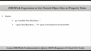 Video-6 | JMESPath Fundamentals to Query JSON | JMESPath to  Get Nested Object Key or Property Value