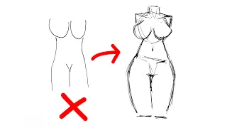 1 min class - how to draw woman figure