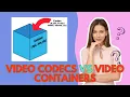 Codecs Vs Containers Codecs Containers