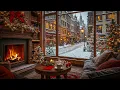 Lagu Beautiful Winter Coffee Shop Ambience ❄️ Piano Jazz with Fireplace Crackles Sound for Reading