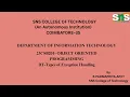 DT based Types of Exception Handling Object oriented Programming SNS Institutions