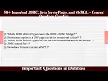 MCQ Questions JDBC Java Server Pages and MySQL - General Questions with Answers