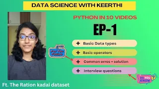 Python in 10 s - Basic data types operators Ep