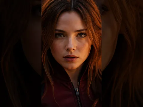 Looks like Wanda Maximoff. AI aging time lapse.