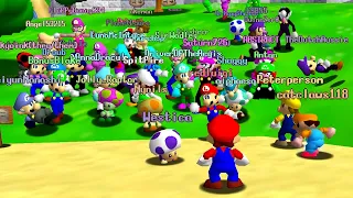 Super Mario 64 with 100 Player Co-op was a mistake